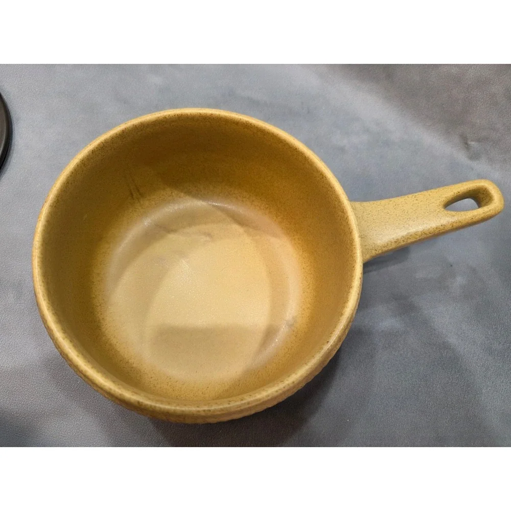 Vintage Frost In Flame Ceramic Casserole Dish with Lid Mid Century Pan Pot
